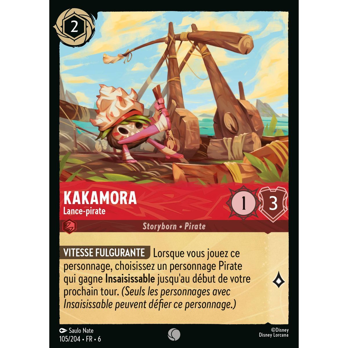 Kakamora, Pirate Spear - 105/204 - AZS - The Azurite Sea - Brilliant - Premium - French