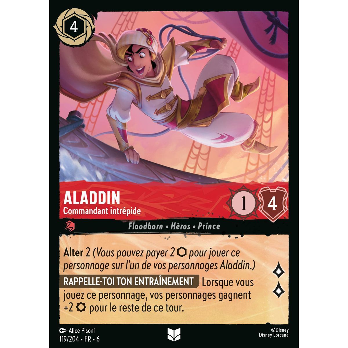 Aladdin, Fearless Commander - 119/204 - AZS - The Azurite Sea - Brilliant - Premium - French