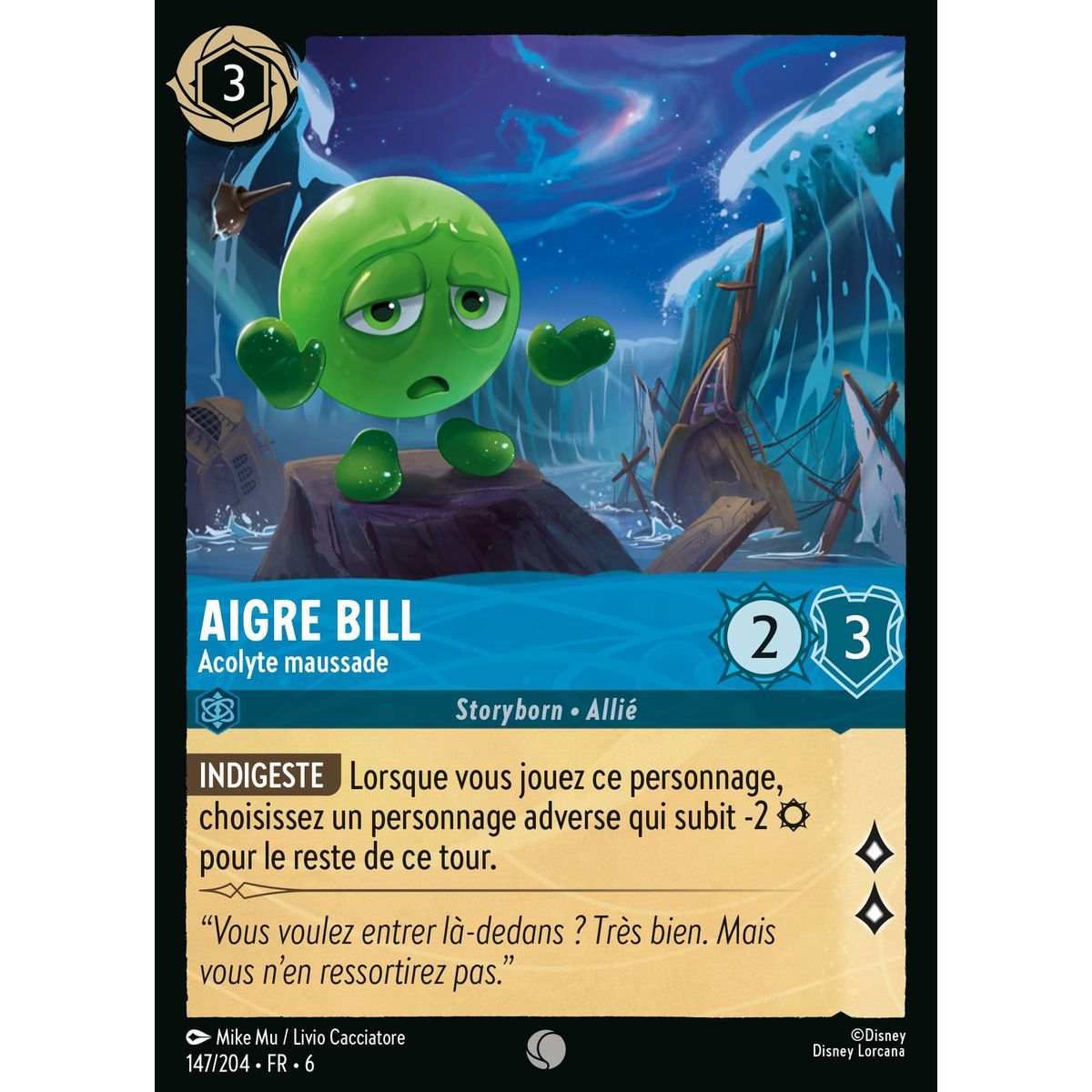 Item Sour Bill, Sullen Sidekick - 147/204 - AZS - The Azurite Sea - Brilliant - Premium - French