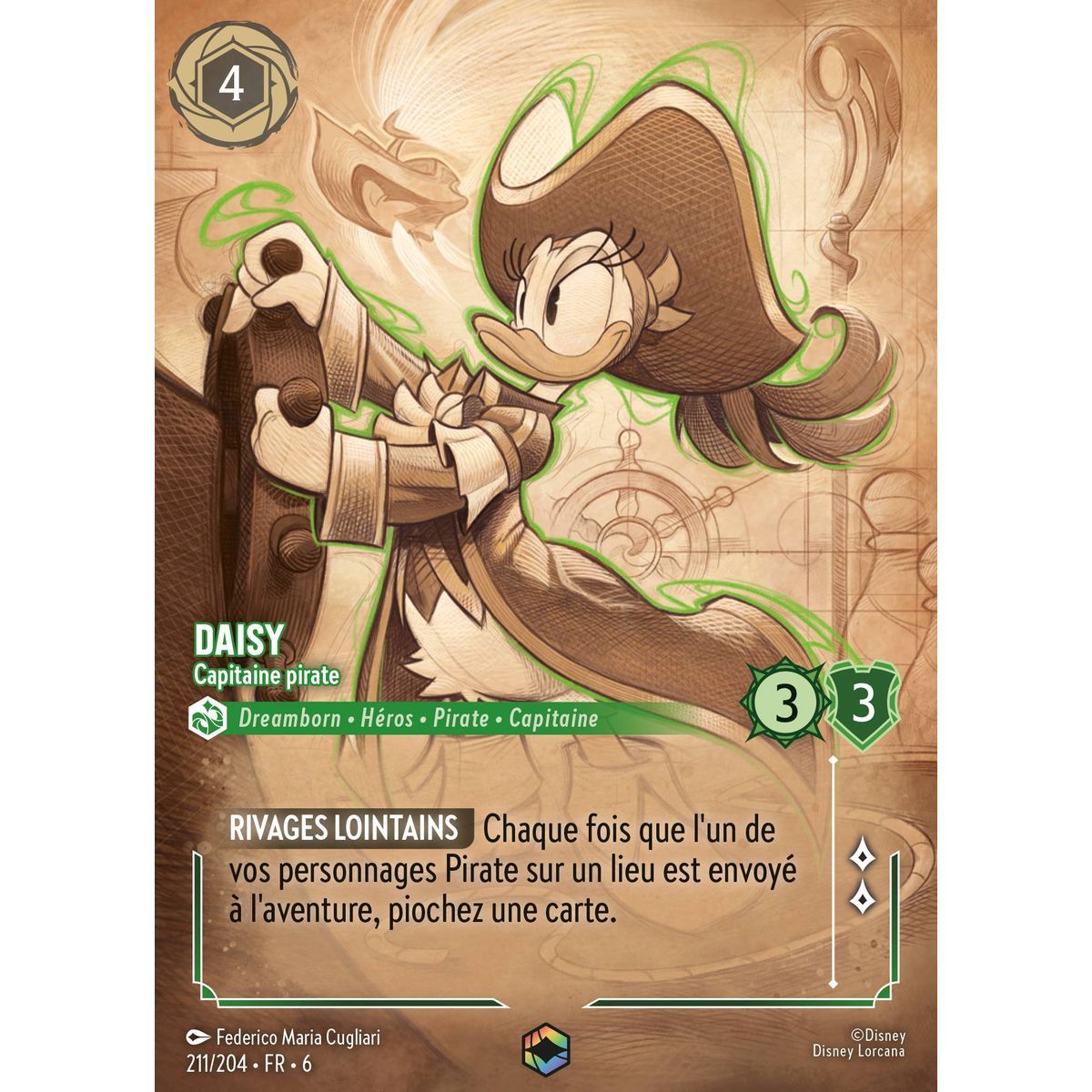 Item Daisy, Pirate Captain - 211/204 - AZS - The Azurite Sea - Enchanted - French