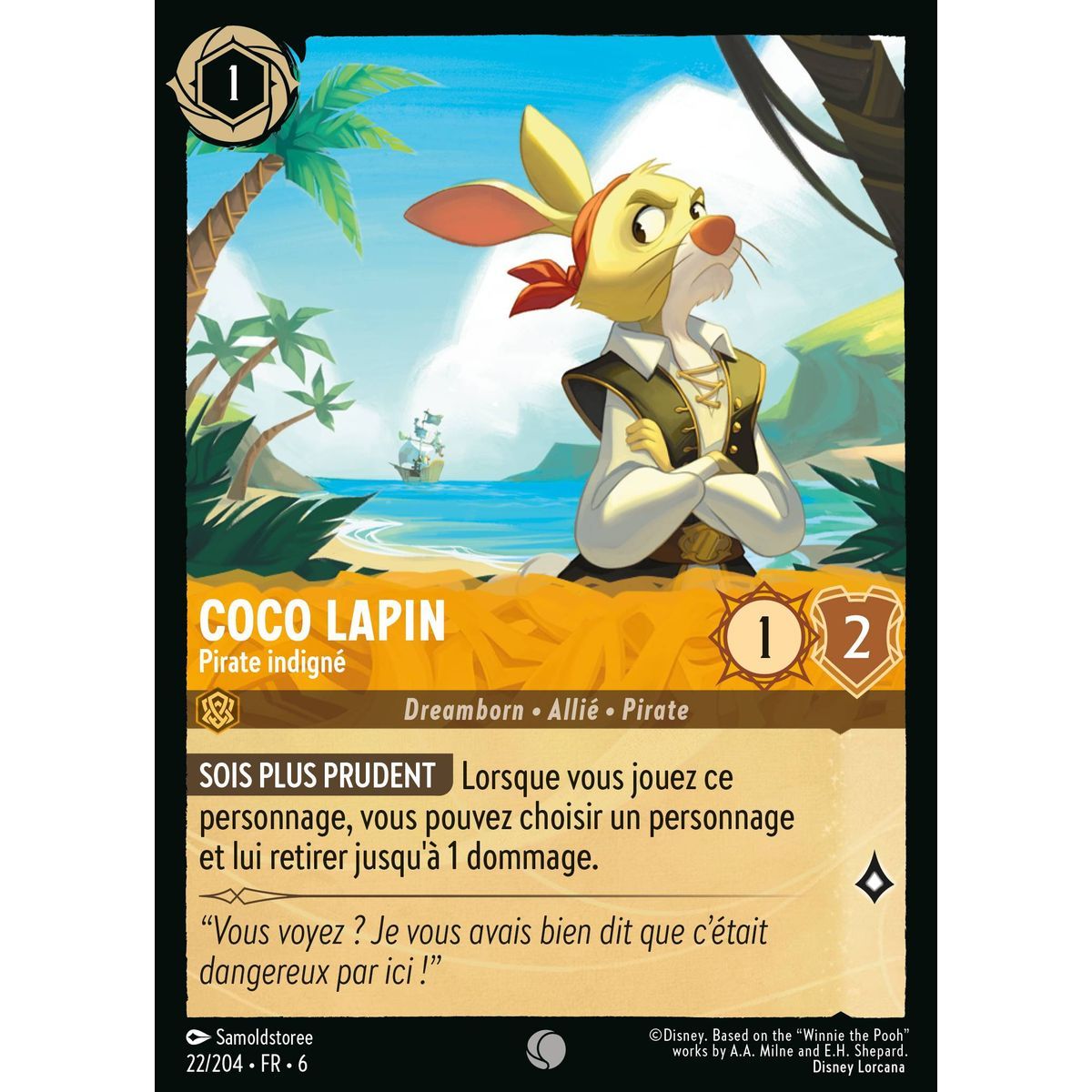 Coco Rabbit, Indignant Pirate - 22/204 - AZS - The Azurite Sea - Brilliant - Premium - French