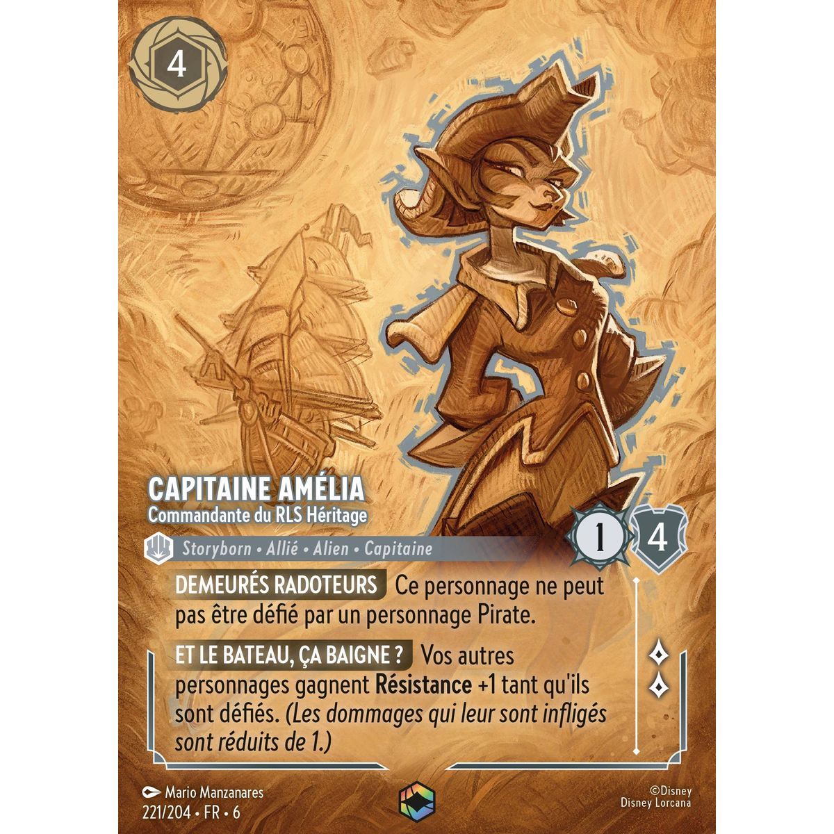 Item Captain Amélia, Commander of the RLS Héritage - 221/204 - AZS - The Azurite Sea - Enchanted - French