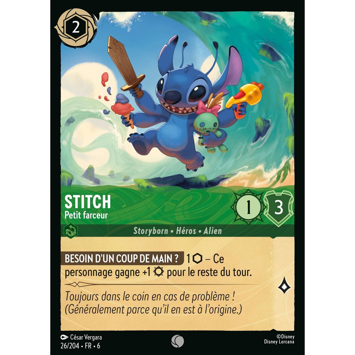 Stitch, Little Prankster - 26/204 - AZS - The Azurite Sea - Brilliant - Premium - French