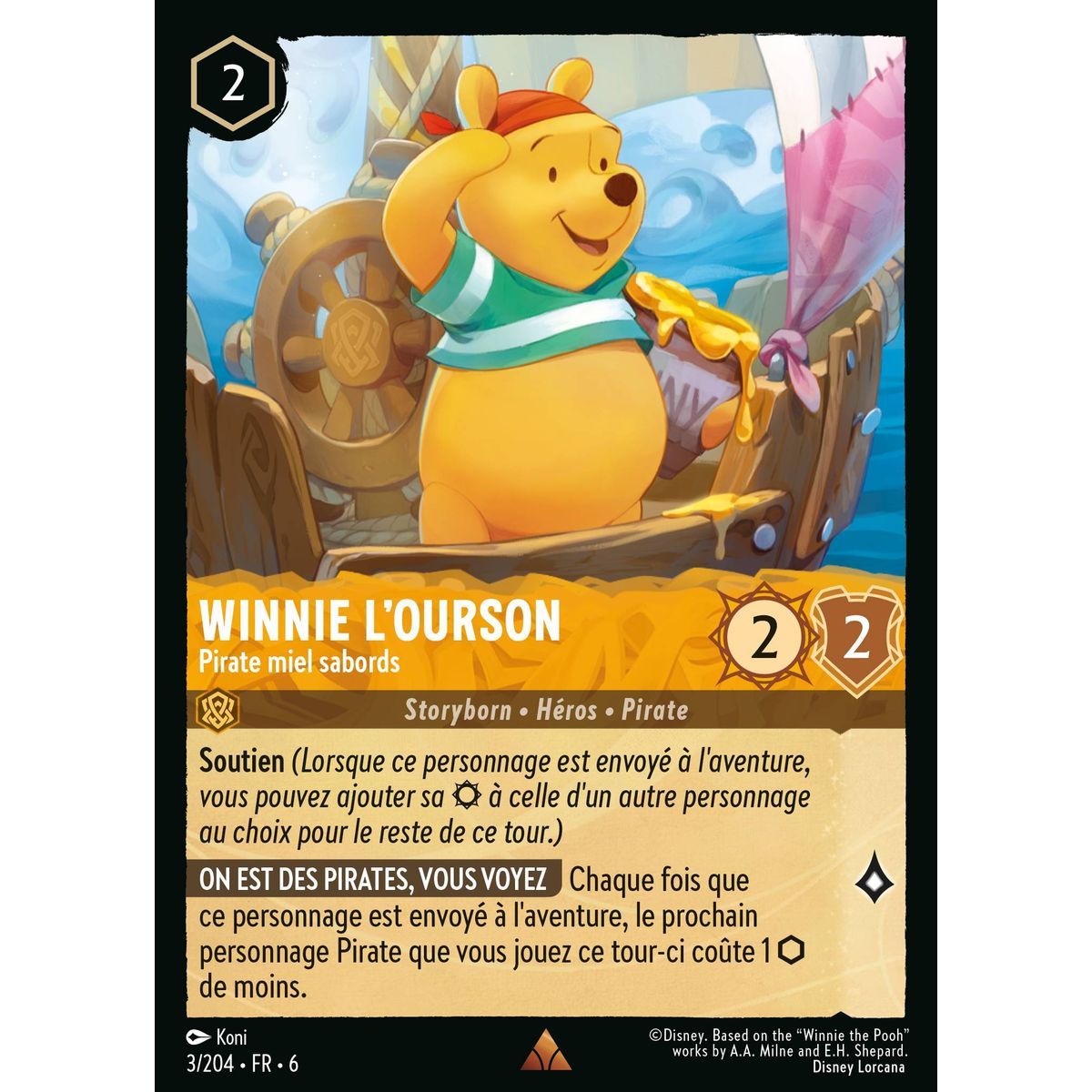 Item Winnie the Pooh, Honey Port Pirate - 3/204 - AZS - The Azurite Sea - Brilliant - Premium - French