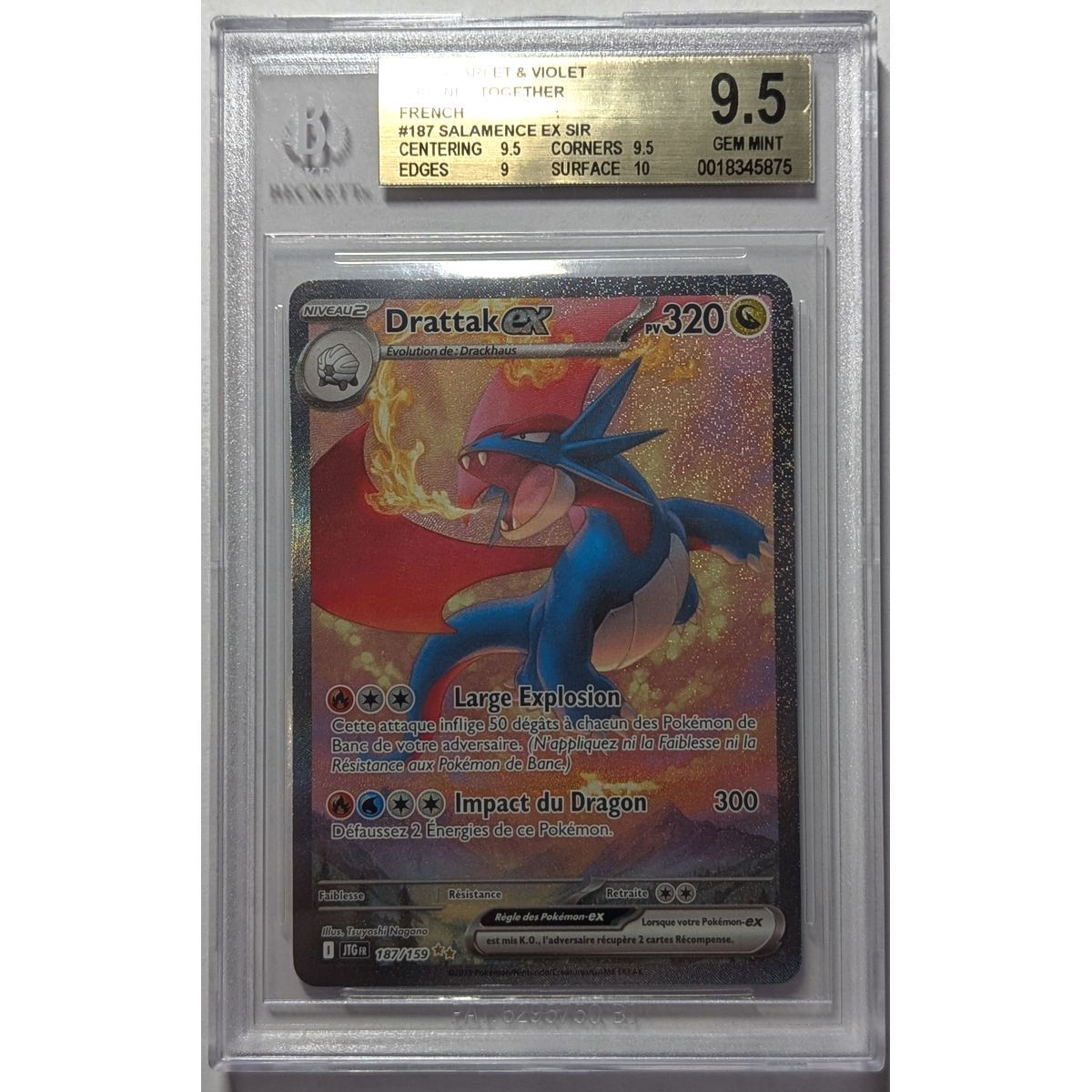 [BGS 9.5 - Gem Mint] - Graded Card - Salamence EX SAR 187/159 - S&V Adventure Together - 2025 - Pokémon - Japanese