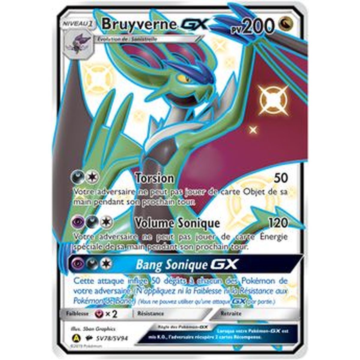 Bruyverne GX - Full Art Ultra Rare SV78/SV94 - Sun and Moon 11.5 Hidden Fates