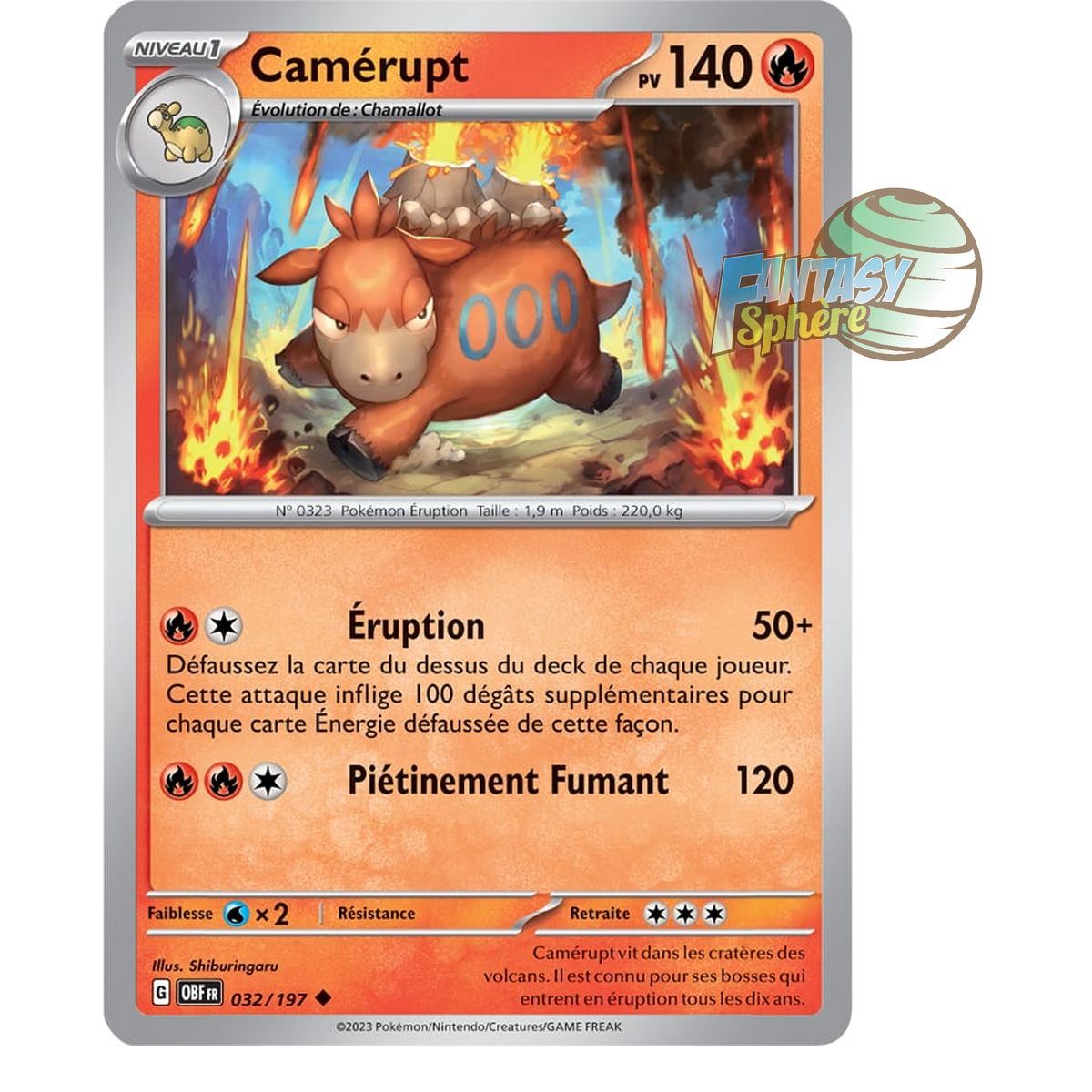 Camerupt - Reverse 32/197 - Scarlet and Violet Obsidian Flames