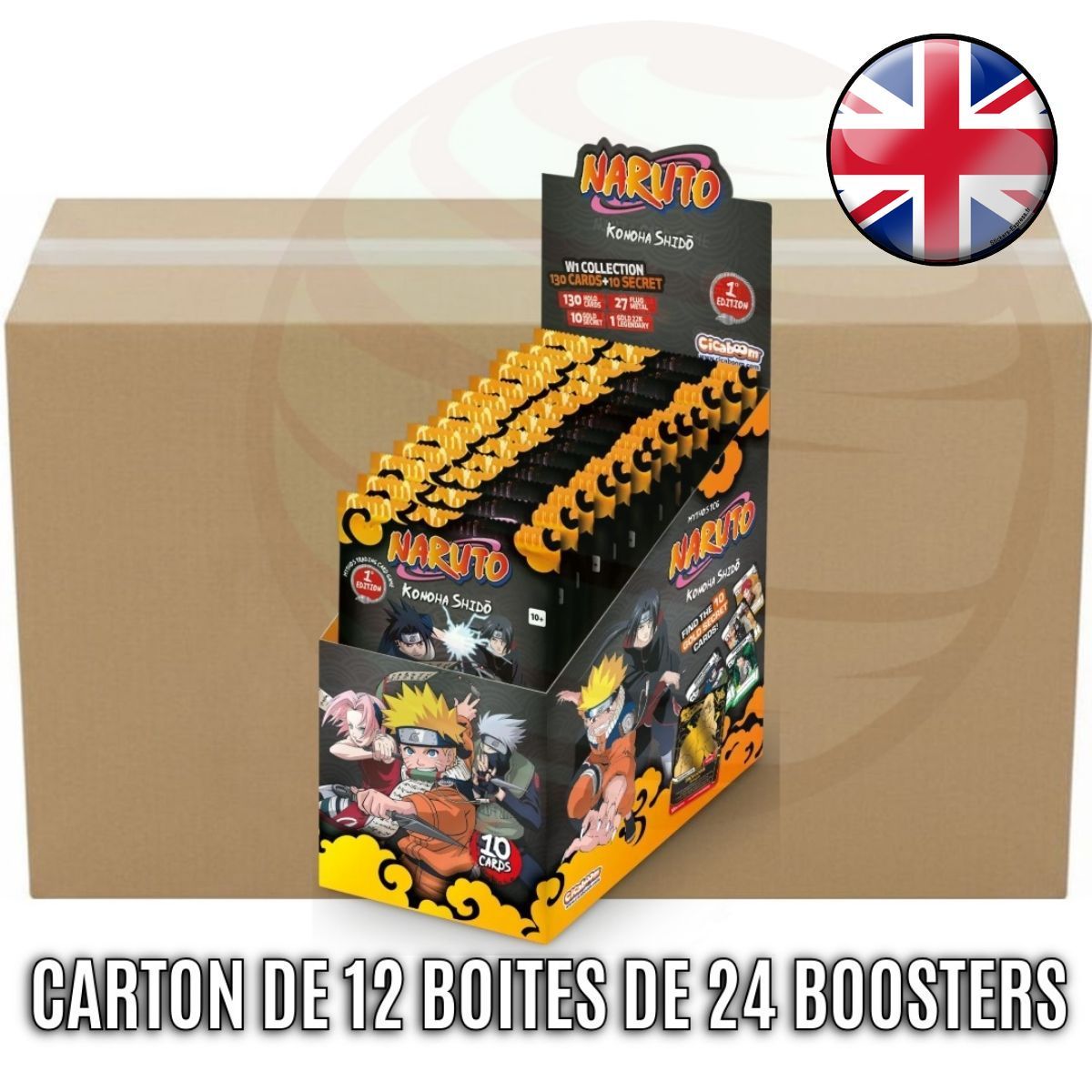 Carton of 12 boxes of 24 boosters - Konoha Shido - Naruto Mythos TCG - 1st Edition - EN