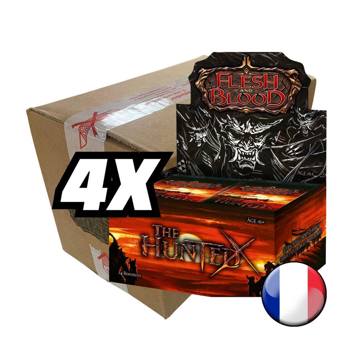 Box of 4 Box of 24 Boosters - The Hunted - Flesh & Blood - FR