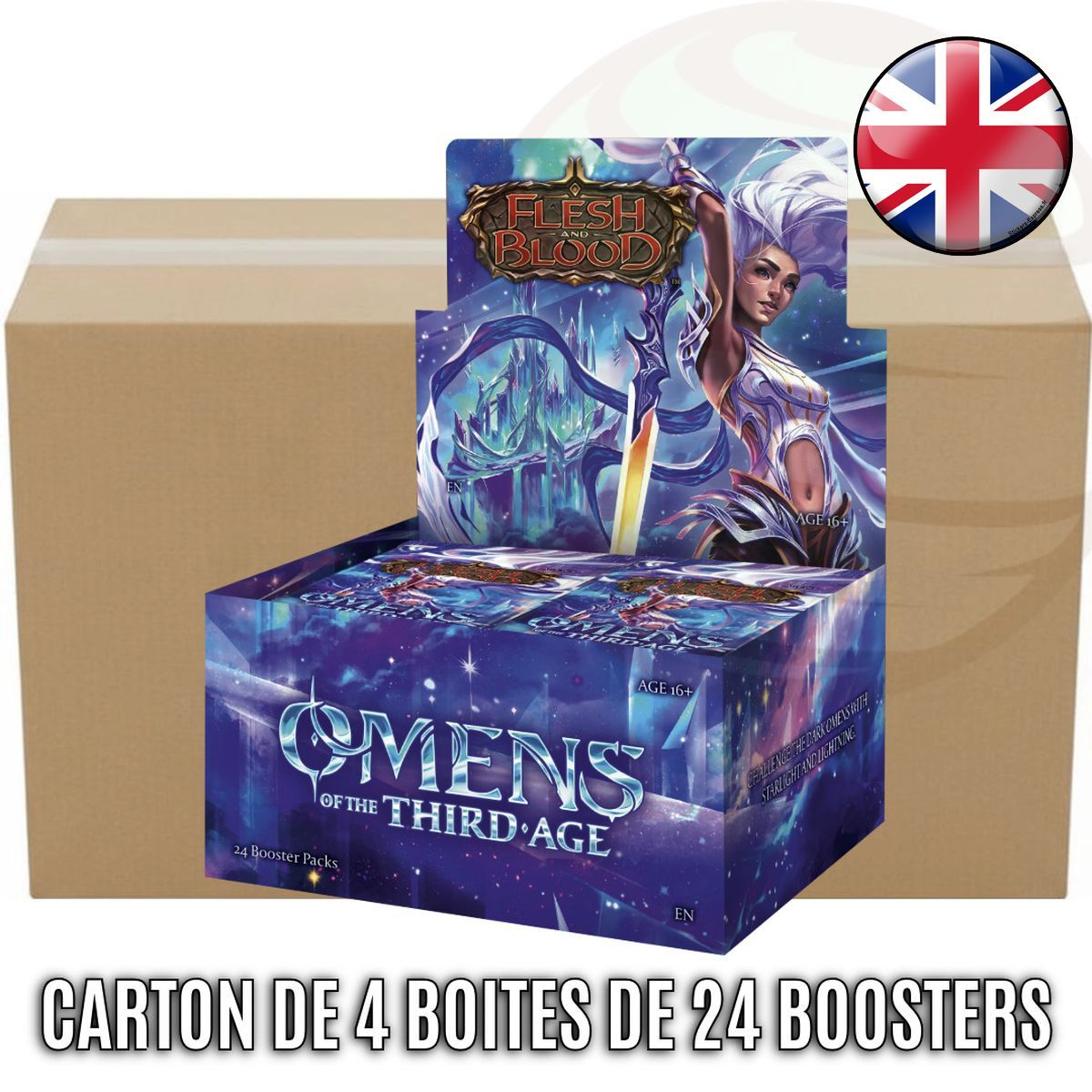 Box of 4 Boxes of 24 Boosters - Omens of the Third Age - Flesh & Blood - FAB - EN