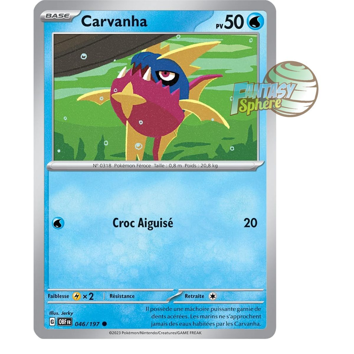 Carvanha - Reverse 46/197 - Scarlet and Violet Obsidian Flames