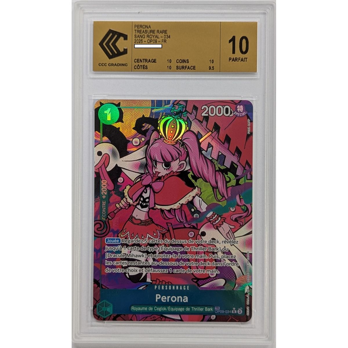 [CCC 10 - Nine+] - Graded Card - Perona (Treasure Rare) - OP10 Royal Blood - 2025 - One Piece - French