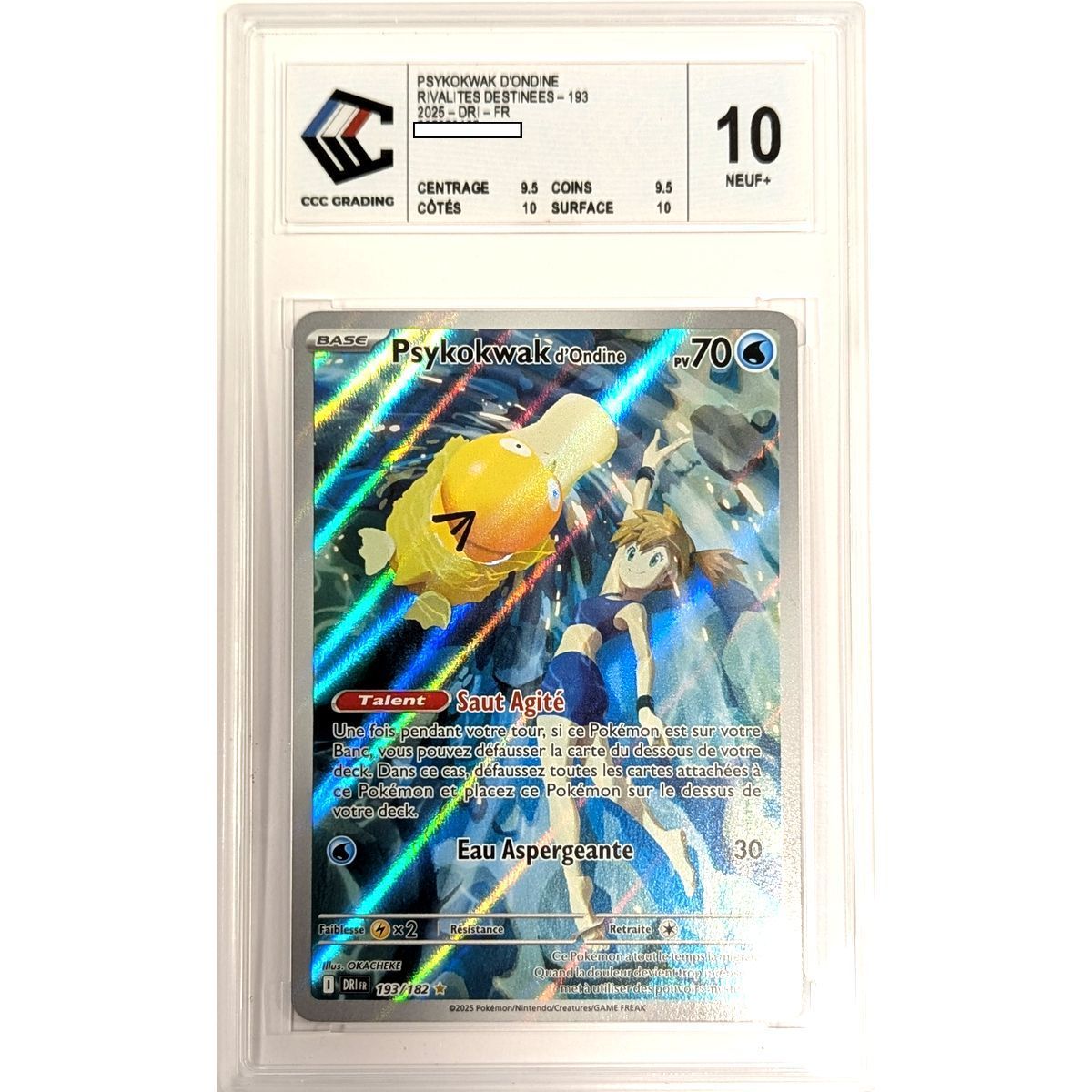 [CCC 10 - Nine+] - Graded Card - Misty's Psyduck 193/182 - Scarlet & Purple: Destined Rivalries - 2025 - Pokémon - French