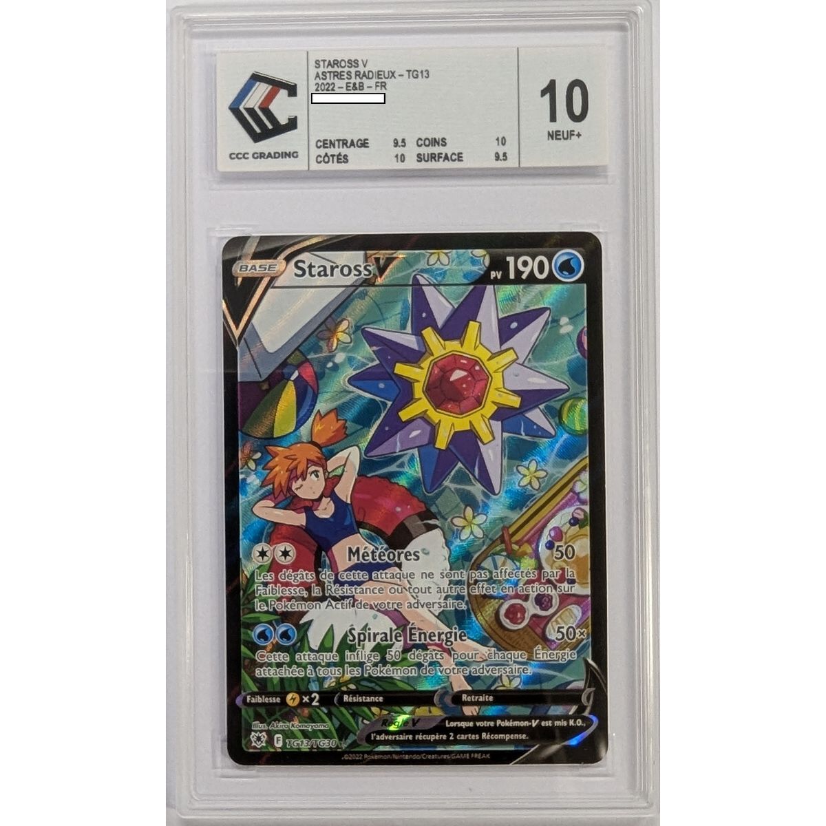 [CCC 10 - Nine+] - Graded Card - Starmie V TG13/TG30 - Sword & Shield: Radiant Stars - 2022 - Pokémon - French