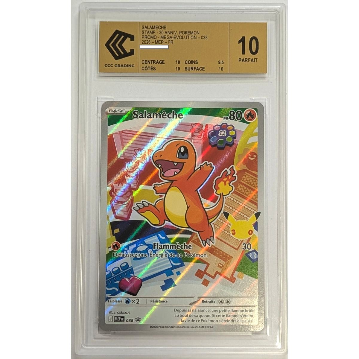 [CCC 10 - Perfect] - Graded Card - Bulbasaur/Squirtle/Charmander MEP 037/38/39 - Promo - 2026 - Pokémon - French