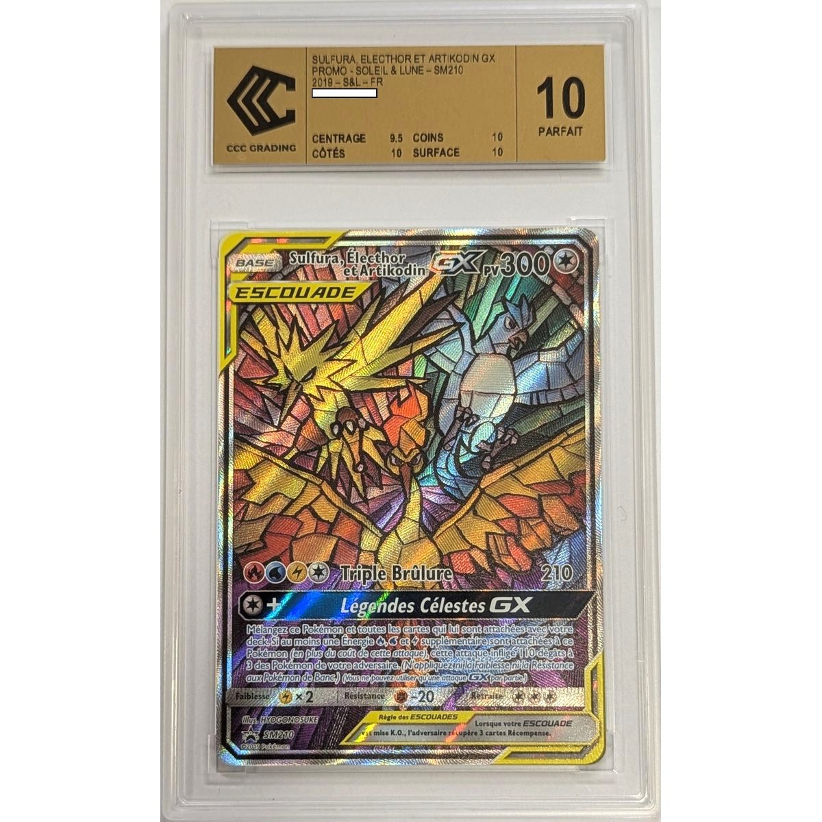 [CCC 10 - Perfect] - Graded Card - Moltres, Zapdos, and Articuno GX - Promo - 2019 - Pokémon - French