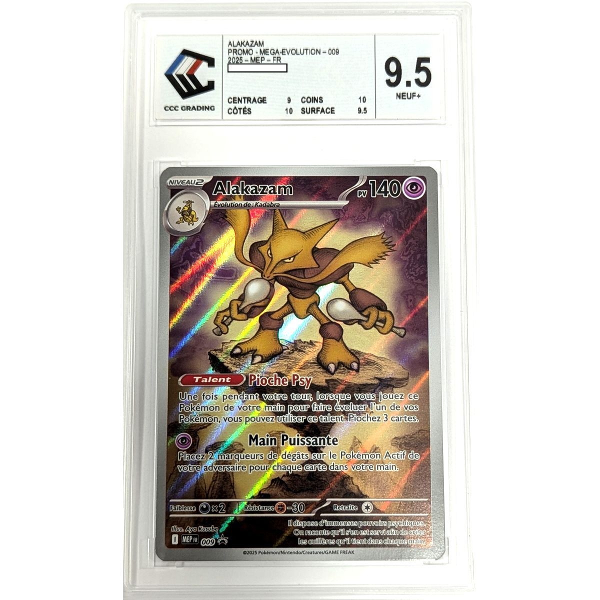 [CCC 9.5 - New+] - Graded Card - Alakazam MEP 009 - Promo - 2025 - Pokémon - French