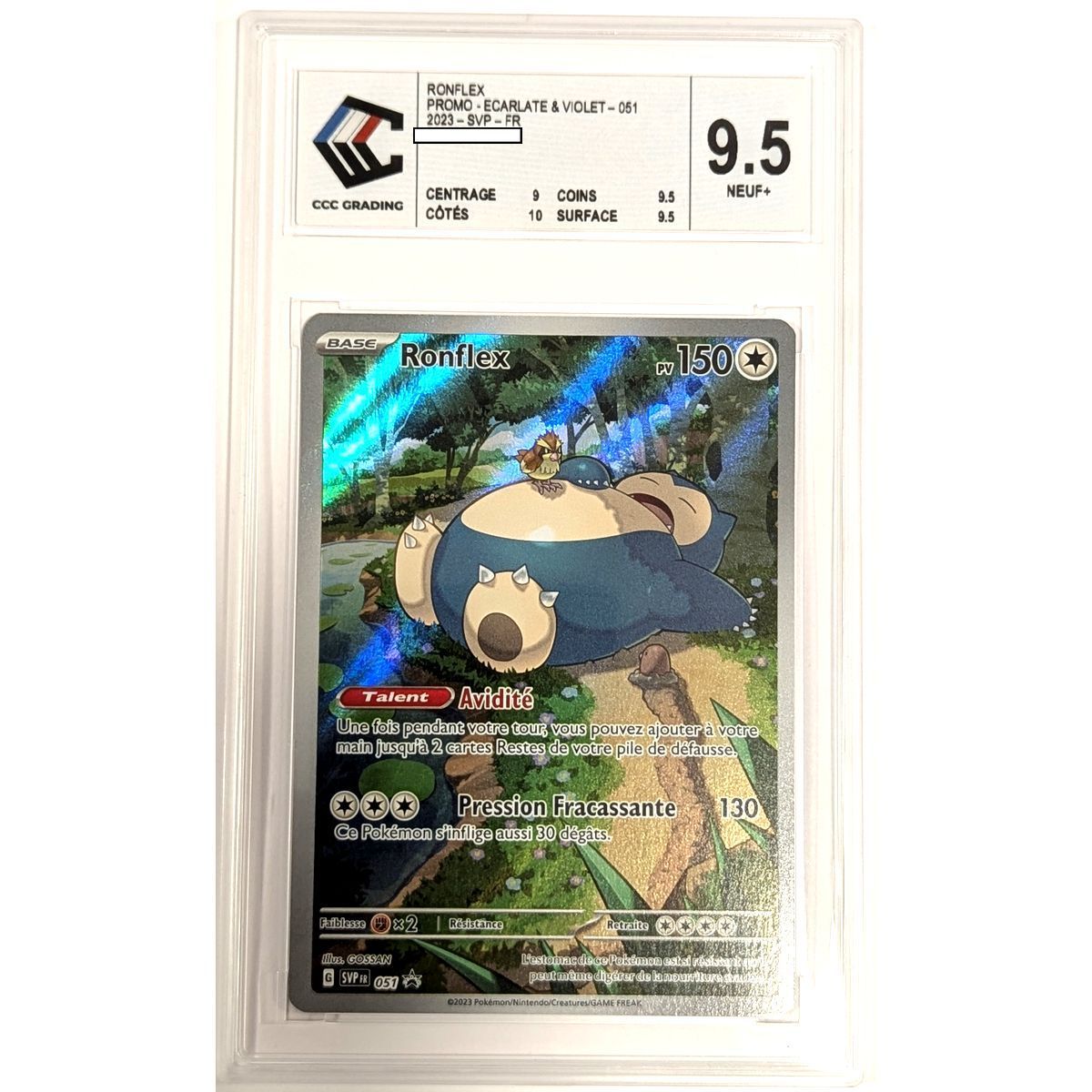 [CCC 9.5 - Nine+] - Graded Card - Snorlax SVP 051 - Scarlet & Purple: Pokémon 151 - 2023 - Pokémon - French