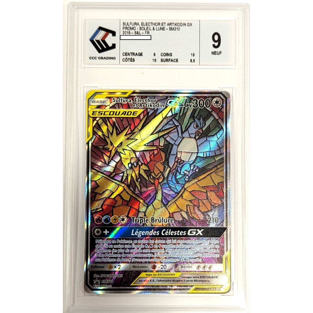 [CCC 9 - New] - Graded Card - Moltres, Zapdos, and Articuno GX - Promo - 2019 - Pokémon - French