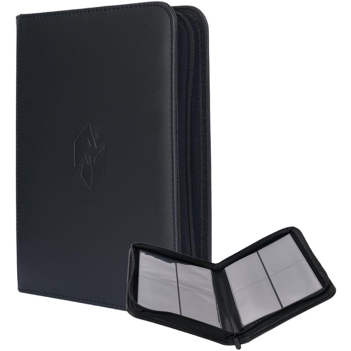 Premium Black Toploader Binder - 144 Cards - 4-Pocket Zip Binder - Newave Collectibles