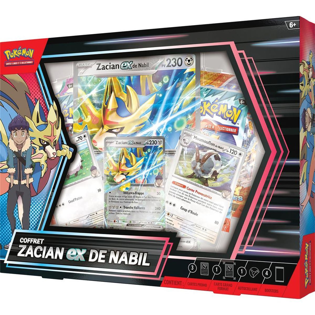 Box 4 Boosters - Nabil's Zacian-ex - Pokémon - FR 🇫🇷