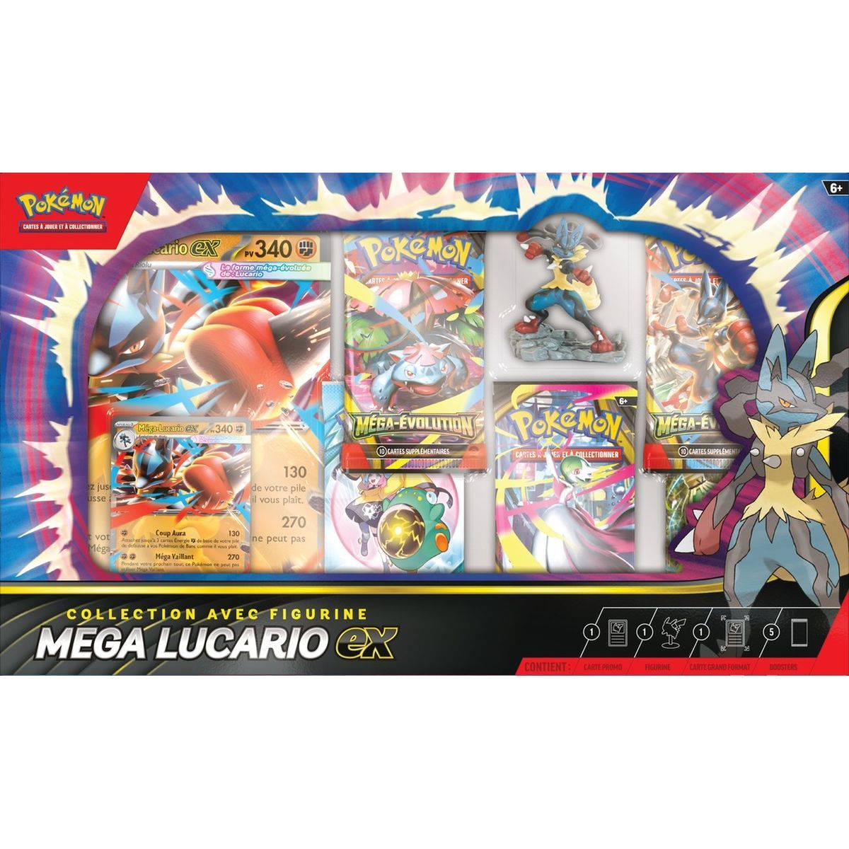 5-Booster Pack - Figurine Collection: Mega Lucario [ME01 - MEG] - Pokémon - FR