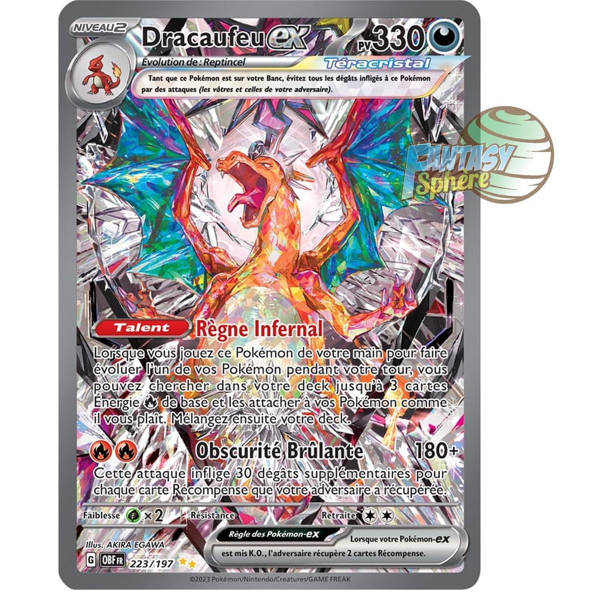 Charizard EX - Special Illustration Rare 223/197 - Scarlet and Violet Obsidian Flames