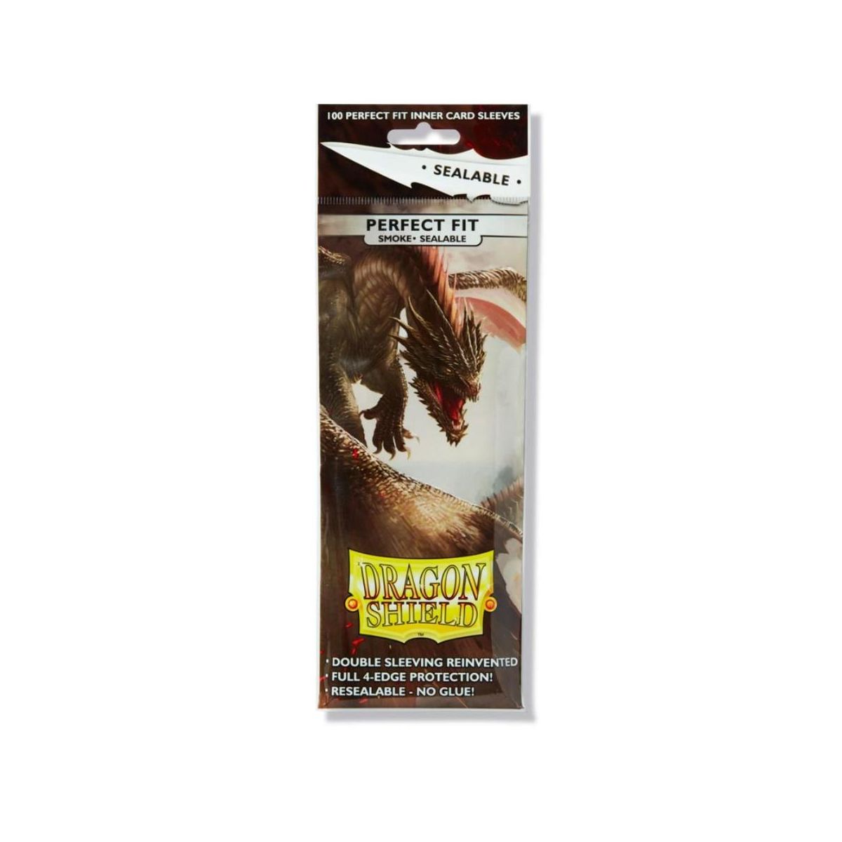 Dragon Shield - Card Sleeves - Perfect Fit Sealable Resealable Transparent/Smoke (100)