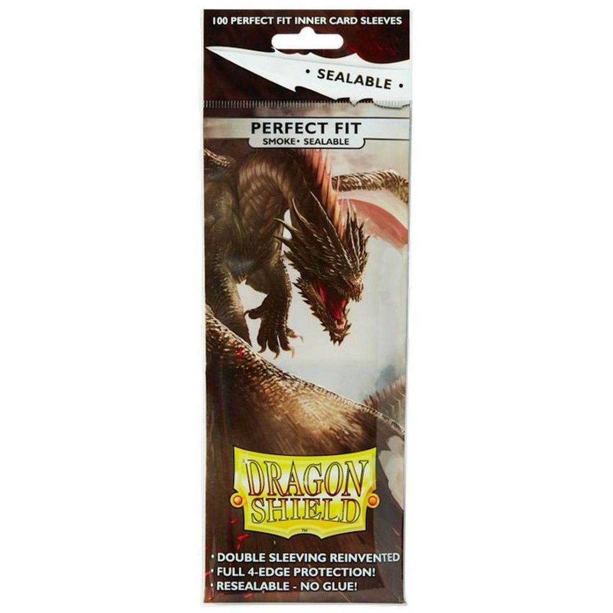 Dragon Shield - Card Sleeves - Perfect Fit Sealable Resealable Transparent/Smoke (100)