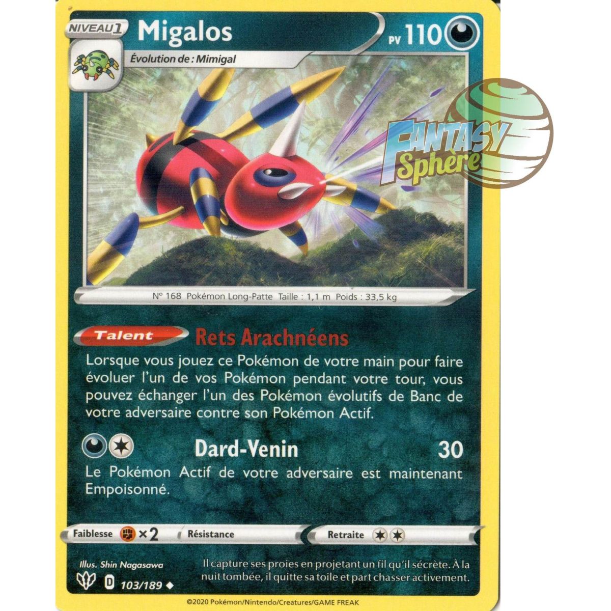 Migalos - Uncommon 103/189 - Sword and Shield 3 Burning Darkness