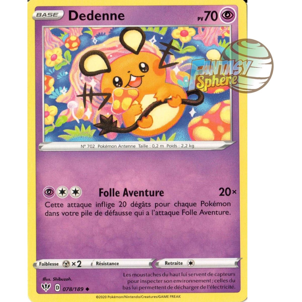 Dedenne - Uncommon 78/189 - Sword and Shield 3 Burning Darkness