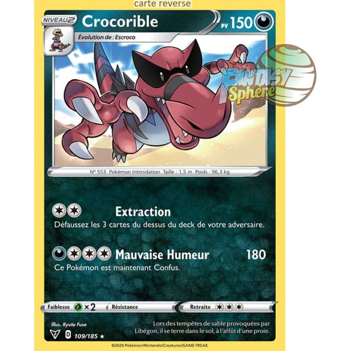 Crocorible - Reverse 109/185 - Sword and Shield 4 Voltage Burst
