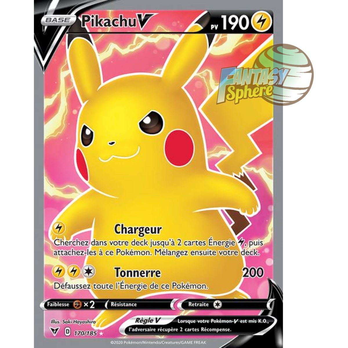 Pikachu V - Full Art Ultra Rare 170/185 - Sword and Shield 4 Voltage Burst