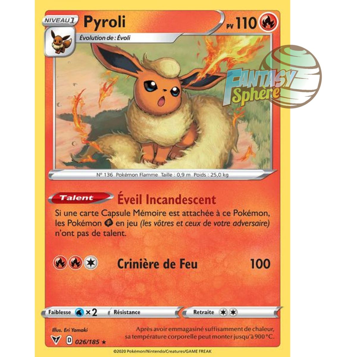 Pyroli - Rare 26/185 - Sword and Shield 4 Voltage Brilliant