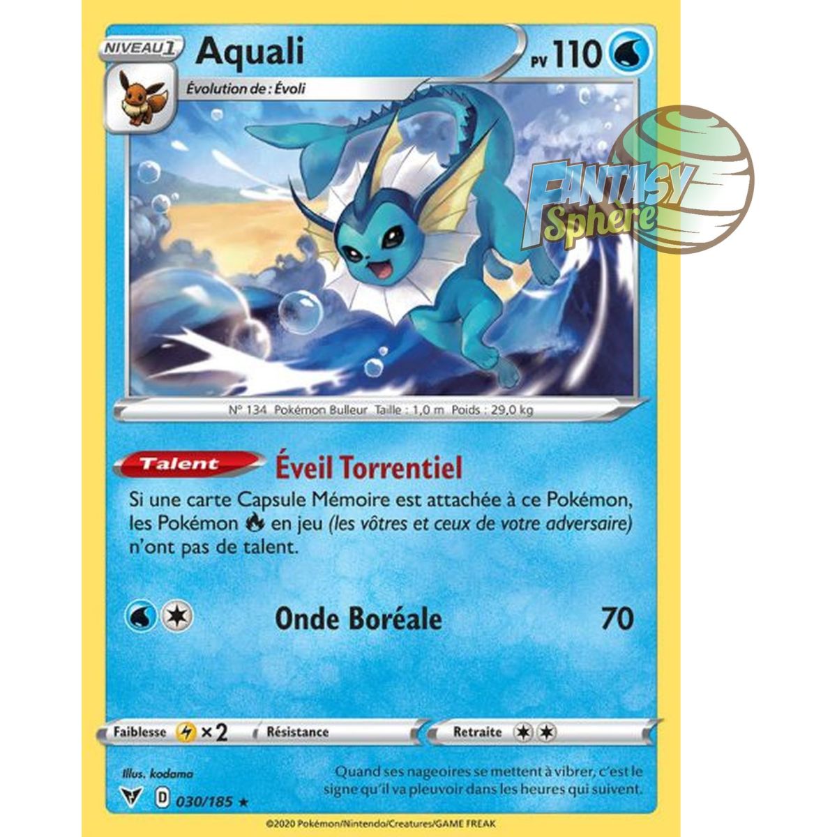 Aquali - Rare 30/185 - Sword and Shield 4 Radiant Voltage