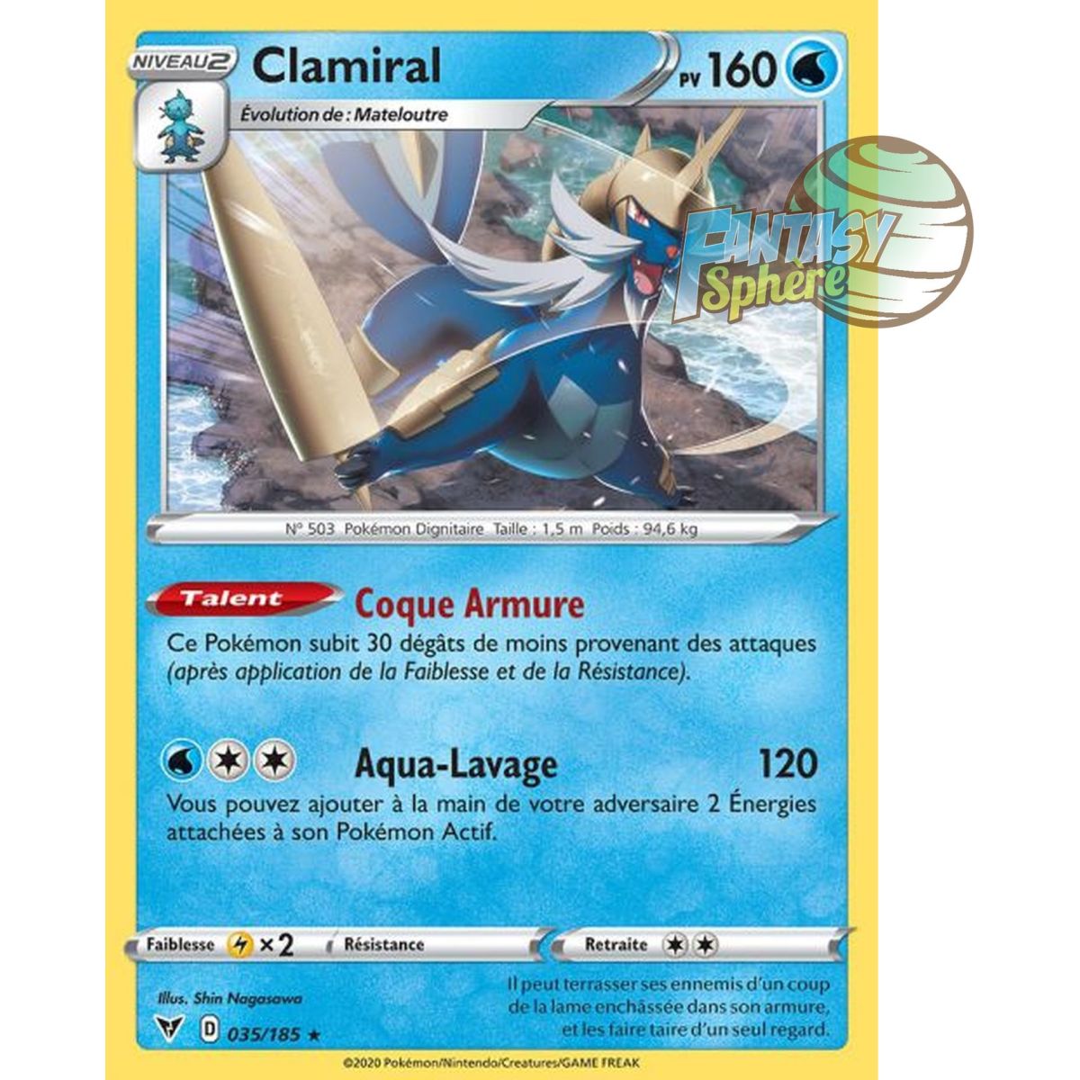 Clamiral - Rare 35/185 - Sword and Shield 4 Voltage Radiant