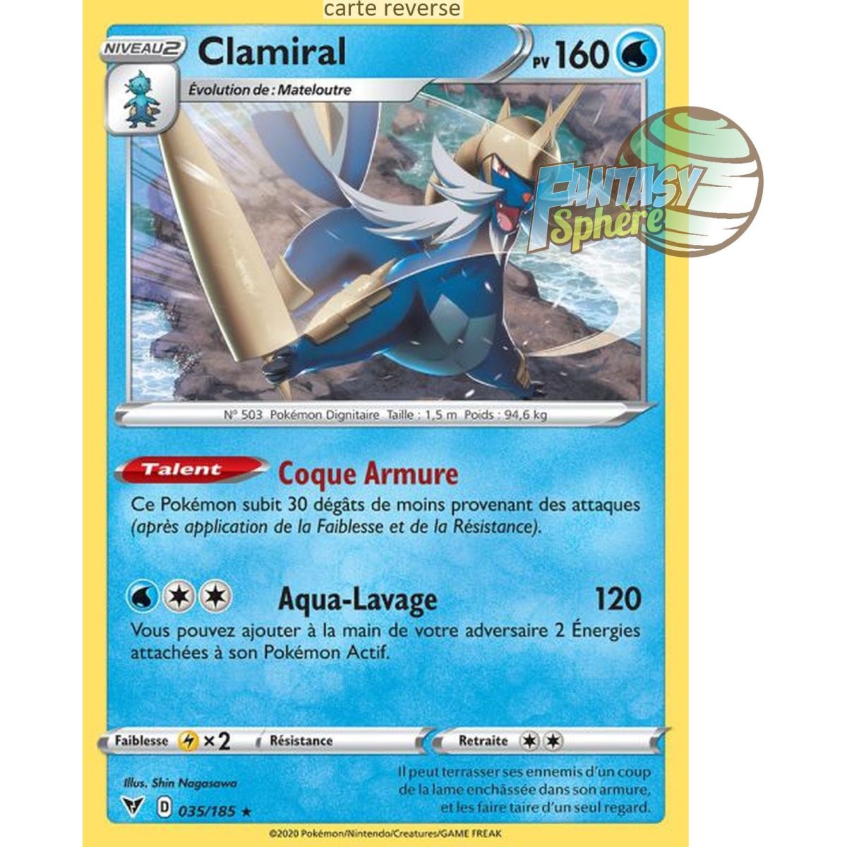 Clamiral - Reverse 35/185 - Sword and Shield 4 Radiant Voltage