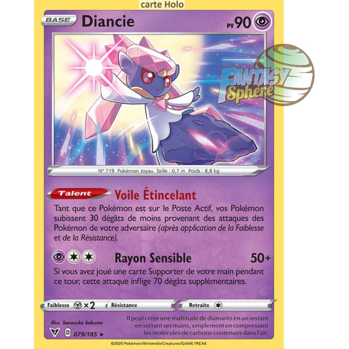 Diancie - Holo Rare 79/185 - Sword and Shield 4 Voltage Radiant