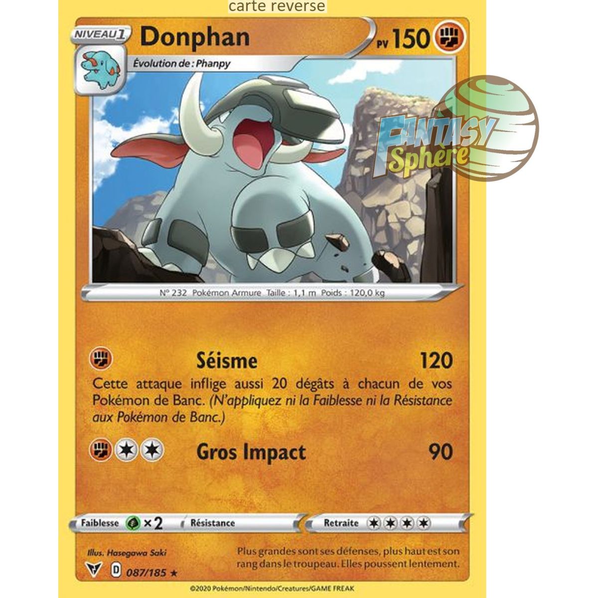 Donphan - Reverse 87/185 - Sword and Shield 4 Radiant Voltage