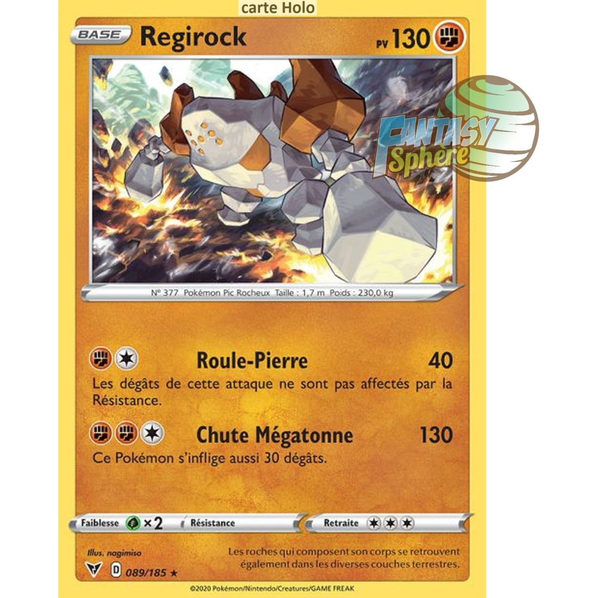 Regirock - Holo Rare 89/185 - Sword and Shield 4 Voltage Brilliant