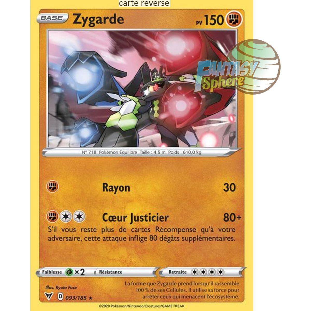 Zygarde - Reverse 93/185 - Sword and Shield 4 Burst Voltage