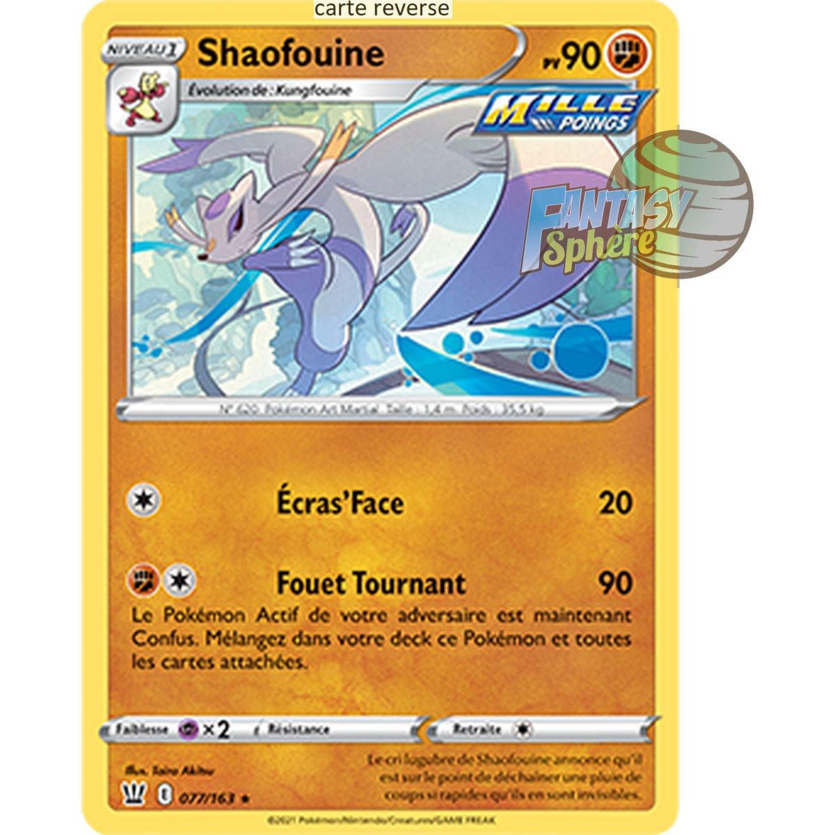 Shaofouine - Reverse 77/163 - Sword and Shield 5 Combat Style