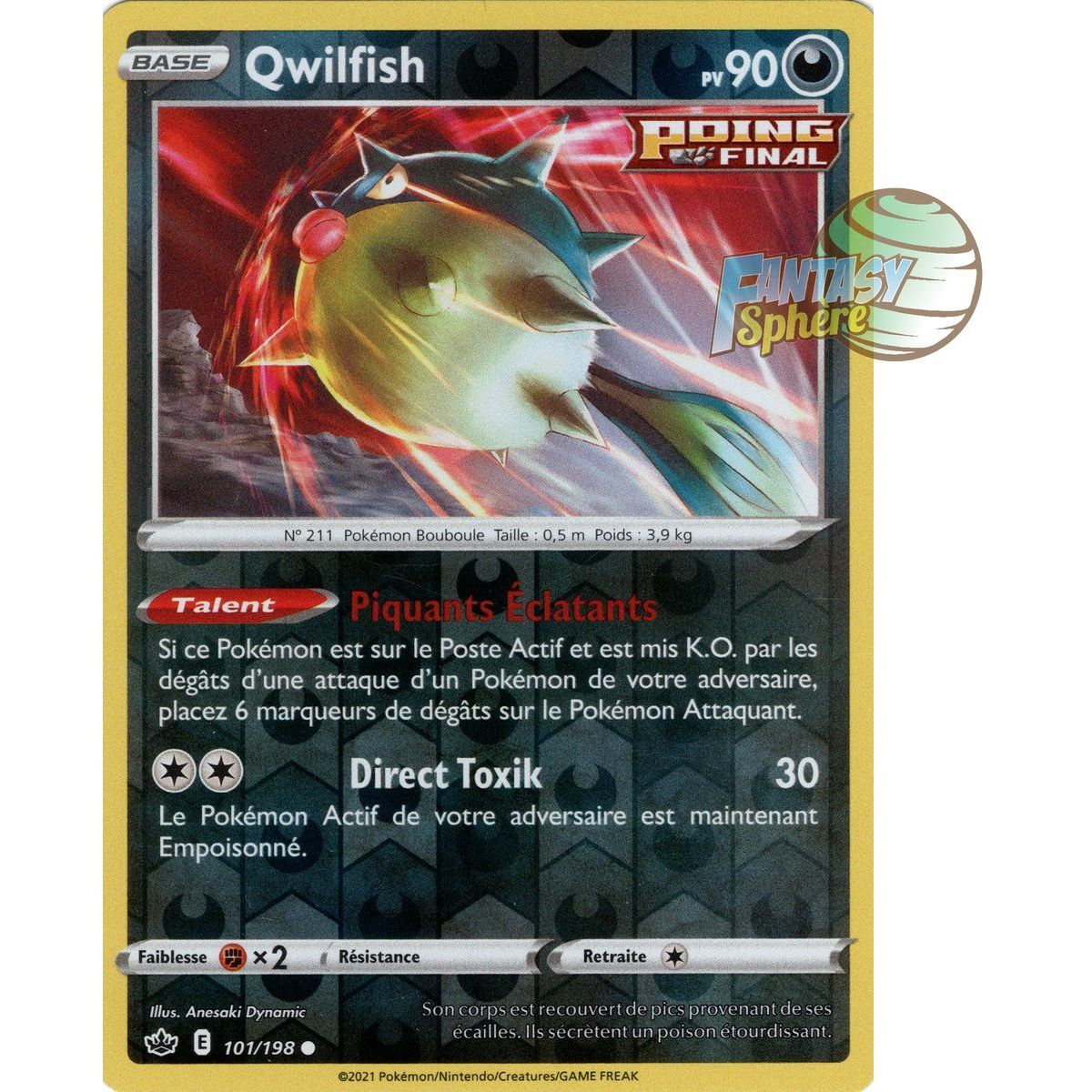 Qwilfish - Reverse 101/198 - Sword and Shield 6 Ice Reign