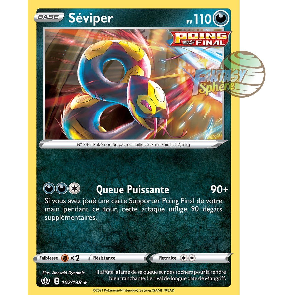 Seviper - Rare 102/198 - Sword and Shield 6 Reign of Ice