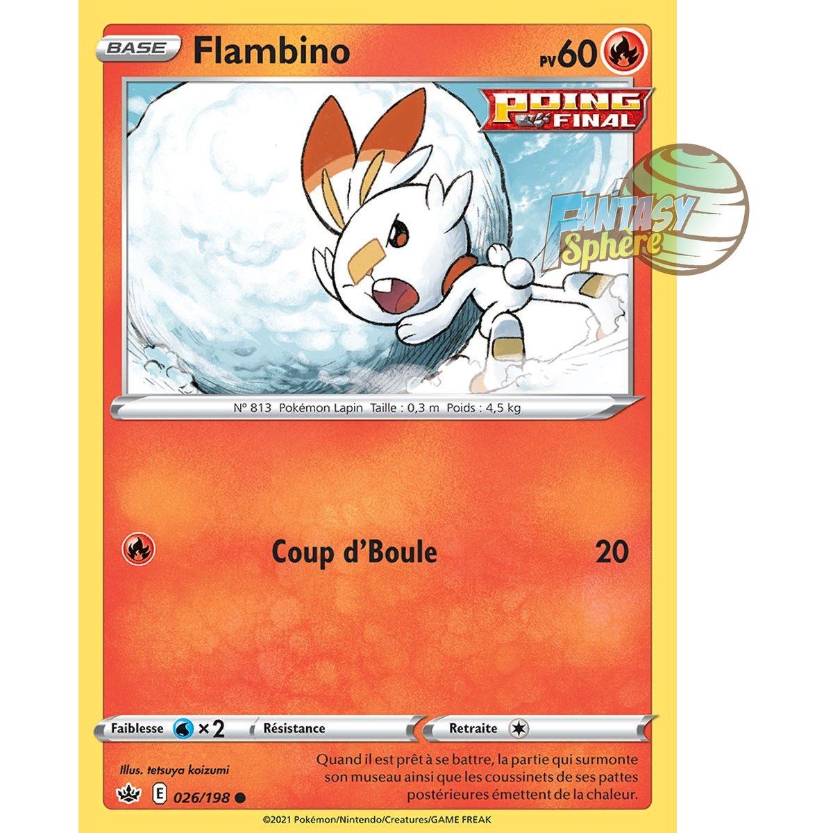 Flambino - Commune 26/198 - Sword and Shield 6 Reign of Ice