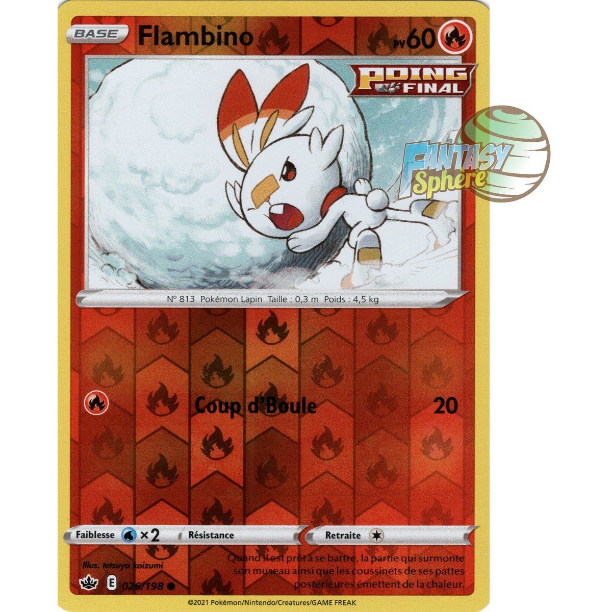 Flambino - Reverse 26/198 - Sword and Shield 6 Reign of Ice