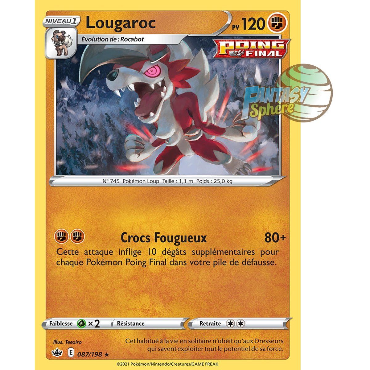 Lougaroc - Holo Rare 87/198 - Sword and Shield 6 Reign of Ice