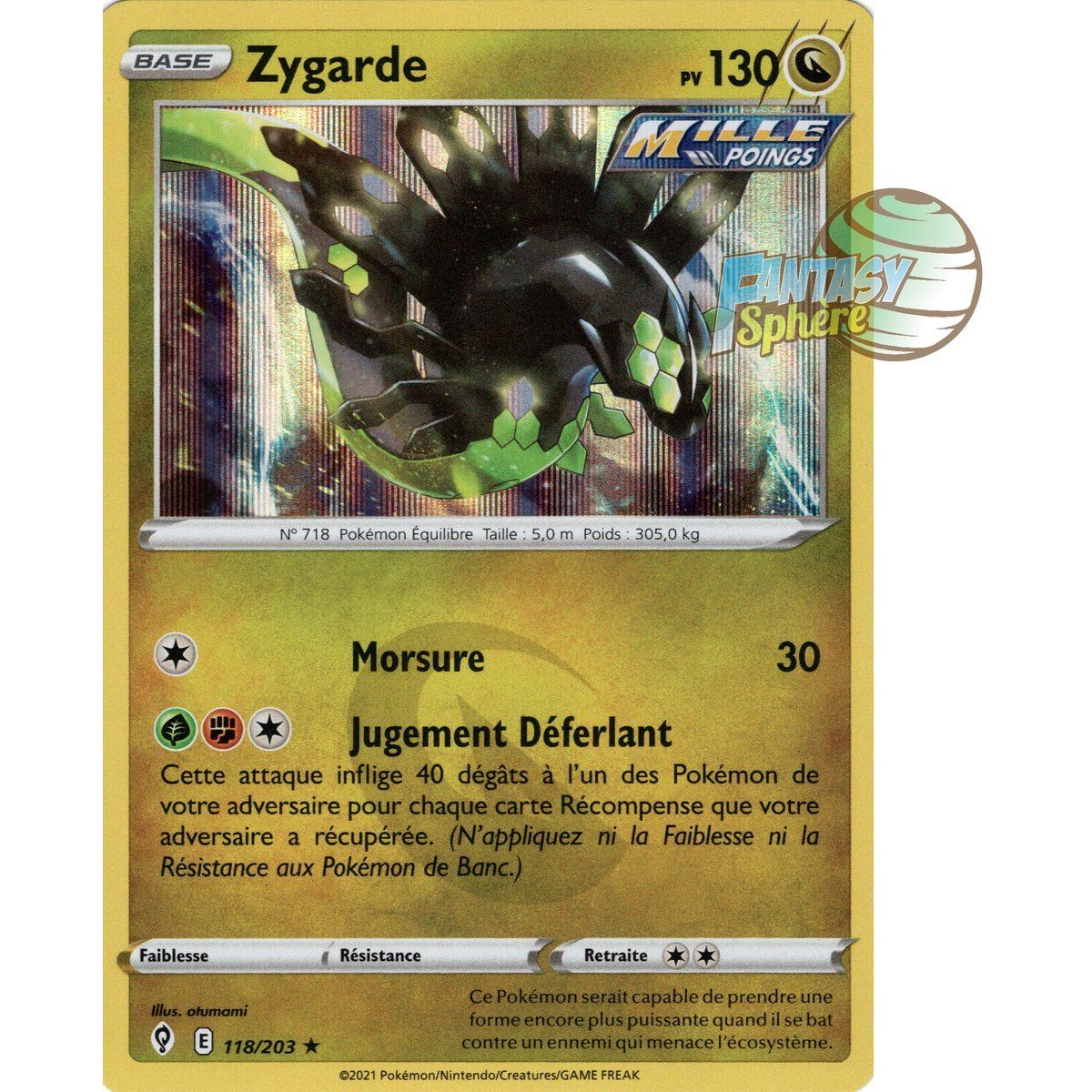 Zygarde - Holo Rare 118/203 - Sword and Shield 7 Evolution Celeste