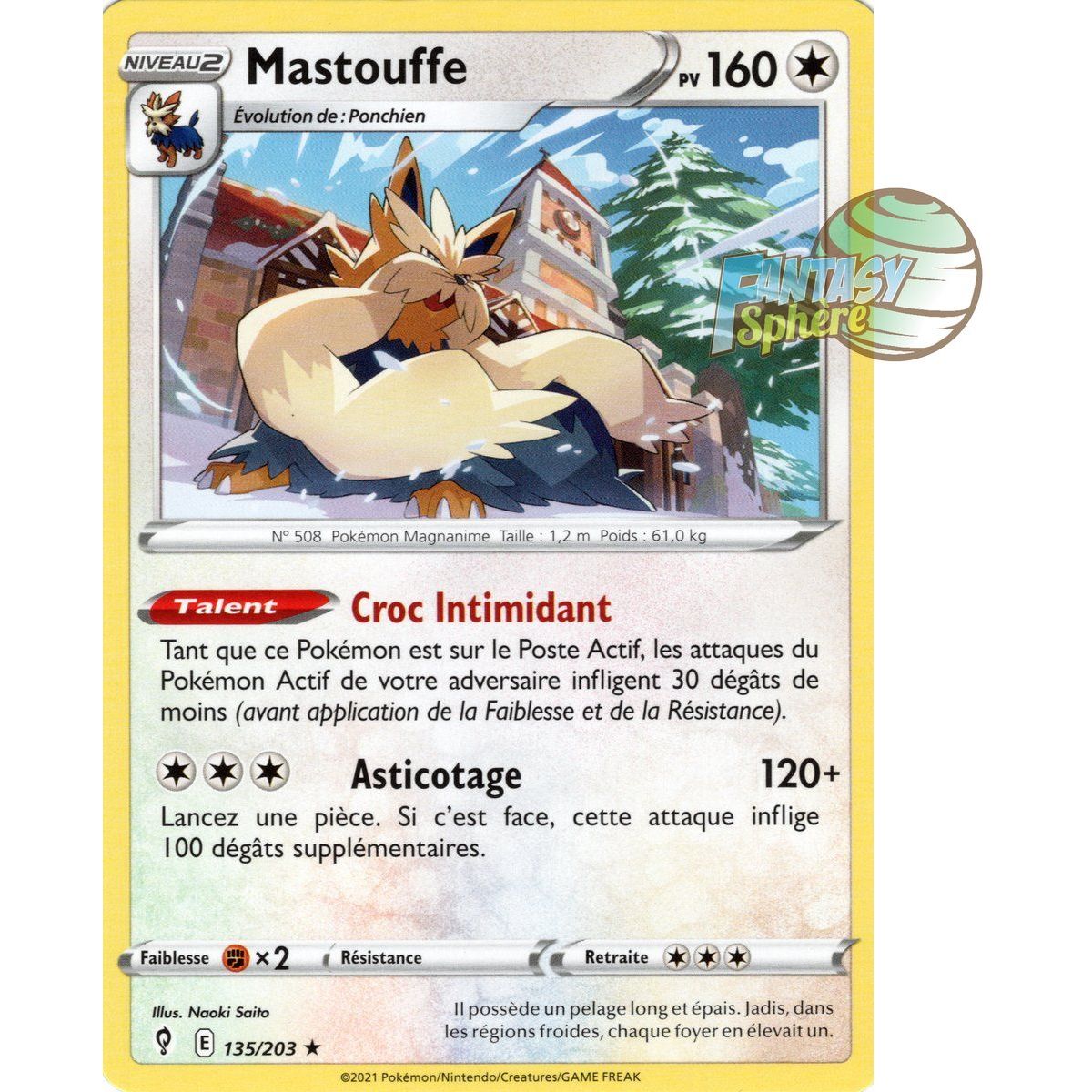 Mastouffe - Rare 135/203 - Sword and Shield 7 Evolution Celeste