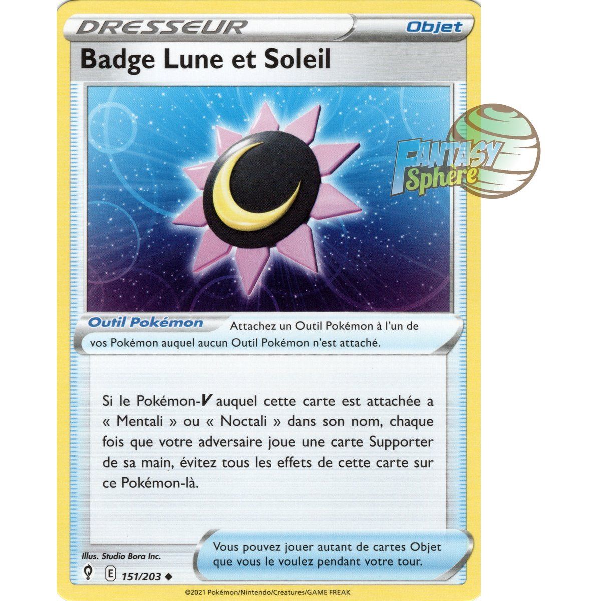 Item Moon and Sun Badge - Uncommon 151/203 - Sword and Shield 7 Evolution Celeste